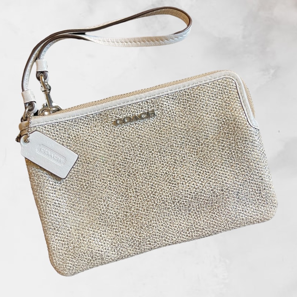 White/ Black Coach wristlet